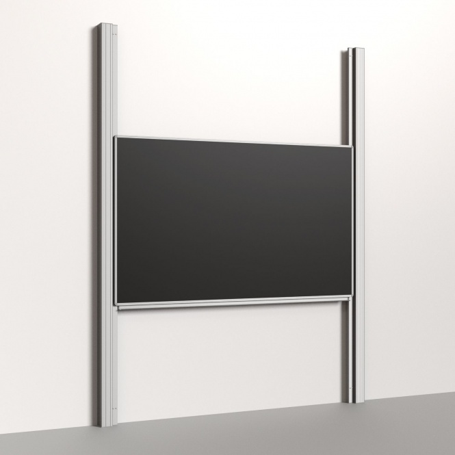 Pylonentafel, 200x120 cm, 1-flächig, höhenverstellbar, Stahlemaille schwarz 